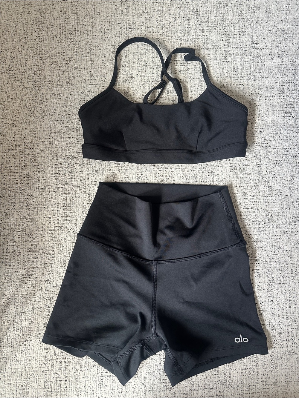 ALO airlift bra and biker shorts